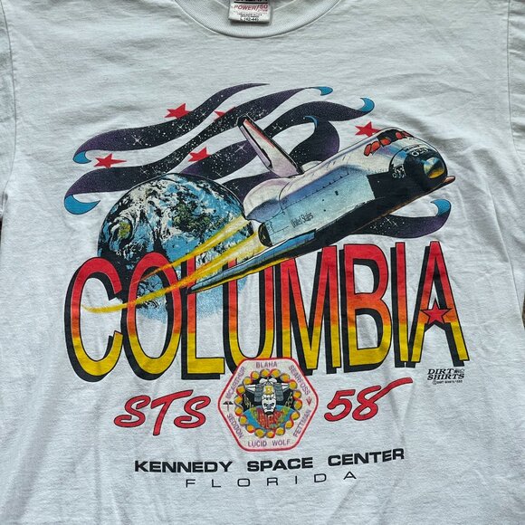 Vtg 1993 Kennedy Space Center FL Columbia Shuttle TShirt Single Stitch Mens L - Picture 2 of 8